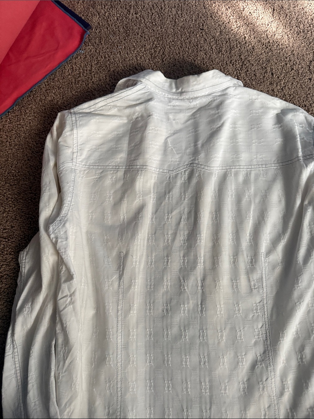 Buckle White Long-Sleeve Casual Button-Down Shirt - Picture 3 of 4